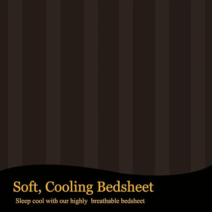 Fresh From Loom Soft Skin Safe Breathable King Size Flat Bedsheets Double Bedsheet Set with 2 Pillow Covers Coffee