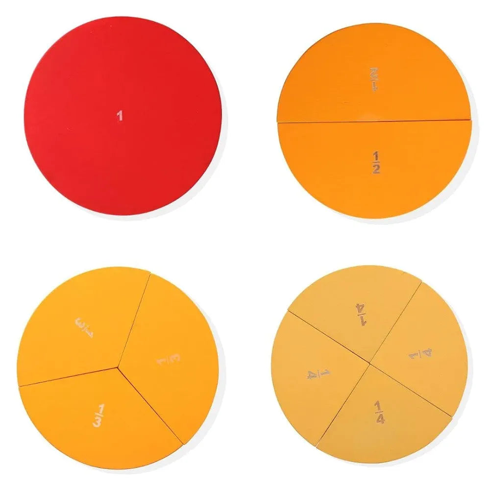 NESTA TOYS Montessori Learning Wooden Puzzle | Wooden Fraction Puzzle Toy  | Montessori Math | Educational Toys for Ages 4 5 6 7 8