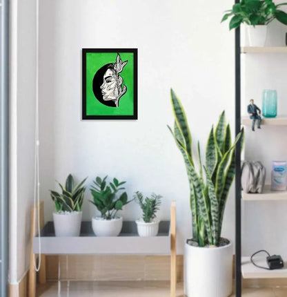 ArtX Paper Pen Art Abstract Girl Women Frame Wall Art Painting