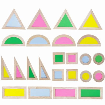 NESTA TOYS - Wooden Rainbow Building Blocks  | Stacking Toys for Toddlers | Acrylic Multicolor Geometrical Blocks