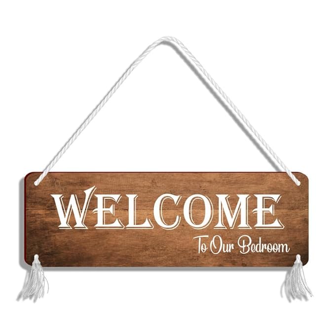 Blue Finch Welcome To Our Bedroom Wall Or Door Hanging For Home Decoration and Bed Room Decor