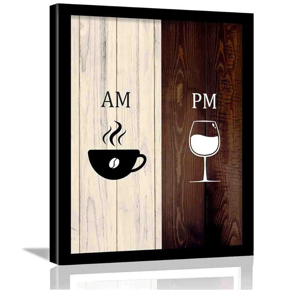 Kotart Engineered Wood AM-PM  Cooking Quotes Kitchen Wall Posters With Frame