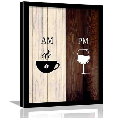 Kotart Engineered Wood AM-PM  Cooking Quotes Kitchen Wall Posters With Frame