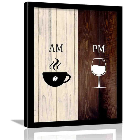 Kotart Engineered Wood AM-PM  Cooking Quotes Kitchen Wall Posters With Frame