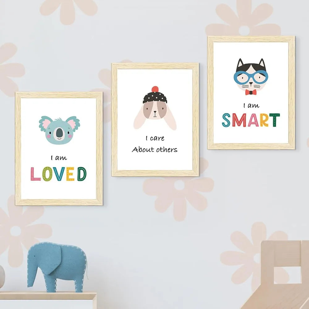 ArtX Paper Motivational-05 Quotes Wall Paintings for Kids Room Inspirational Multicolor Set of 6