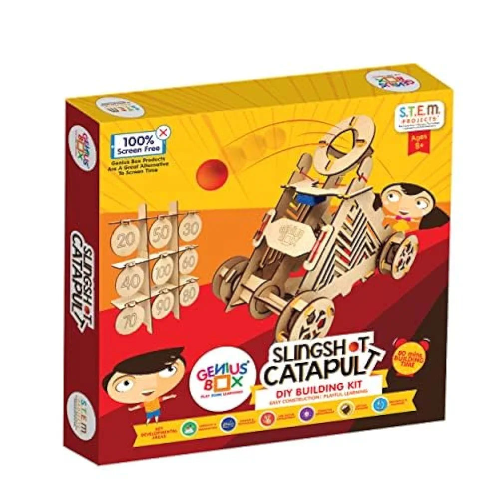 Genius Box - Play some learning Slingshot Catapult DIY Science Kit for 8 Years and Up, STEM Toy, Learning Kit, Educational and Construction Based Activity Toy