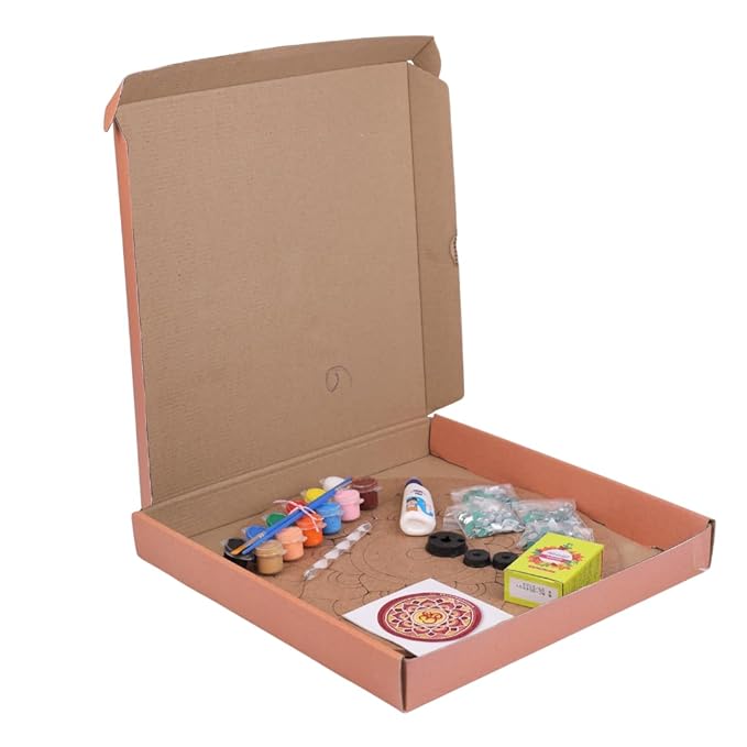 Hobby India Diy Lippan Art Mandala Painting and Craft Kit | Complete Set With Wooden Mandala Board for Adults & Kid's