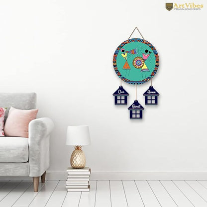 Artvibes Warli Dancing Art Wooden Wall Hanging Decorative Items for Home