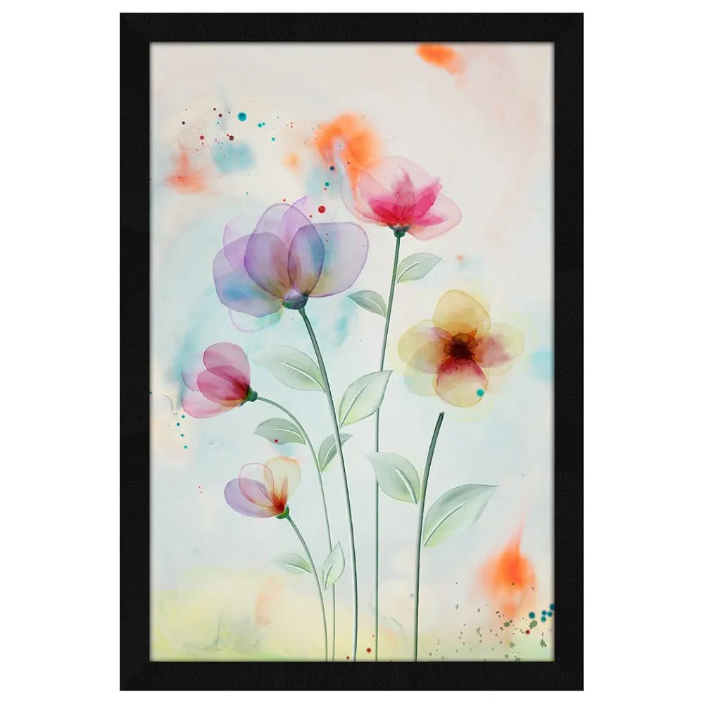 ArtX Paper Watercolor Flower Framed Wall Art Painting