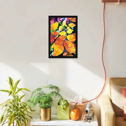 ArtX Paper Watercolors Floral Framed Wall Art Painting Multicolor Abstract Set of 1