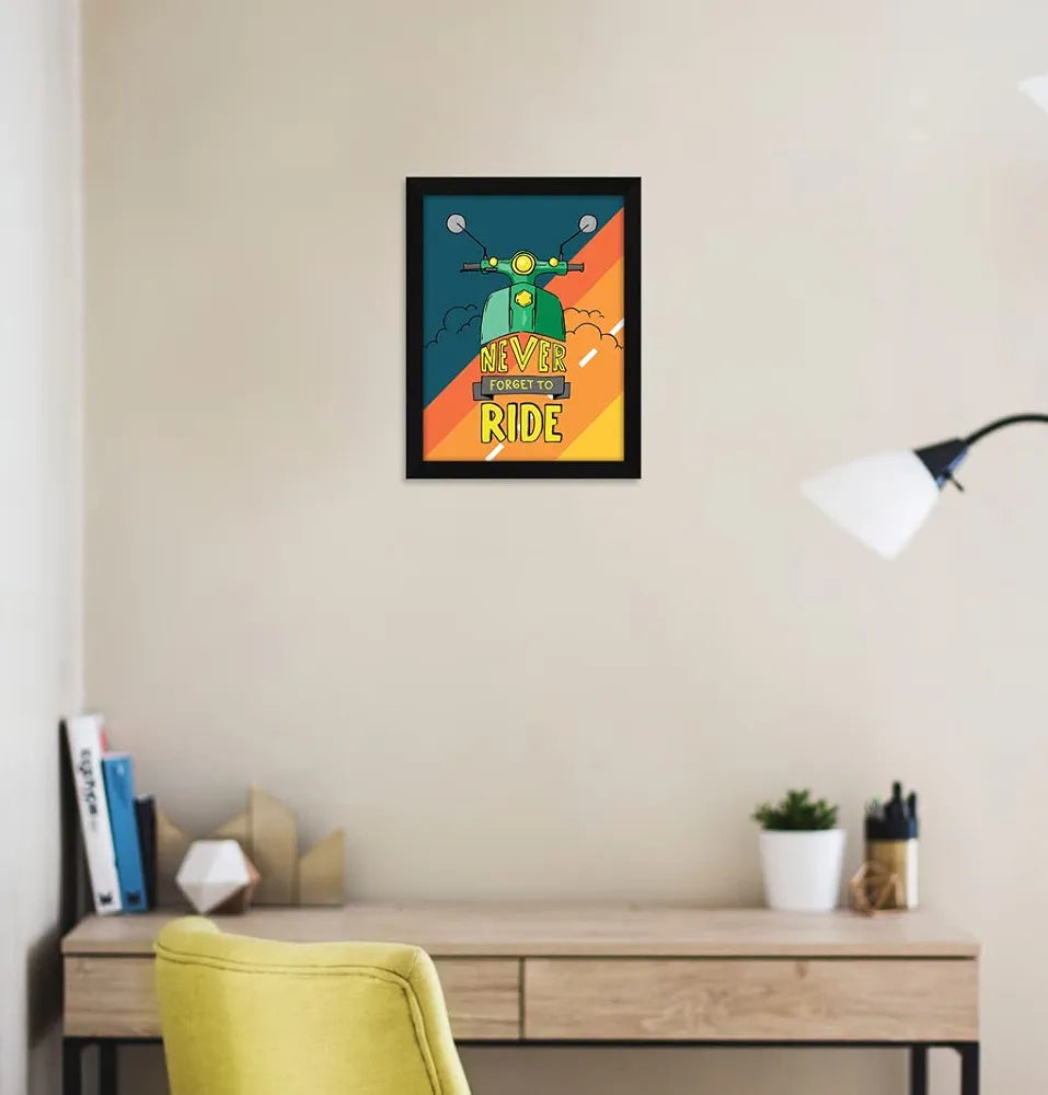 ArtX Paper Motivational Quotes Ride Wall Frame Art Painting