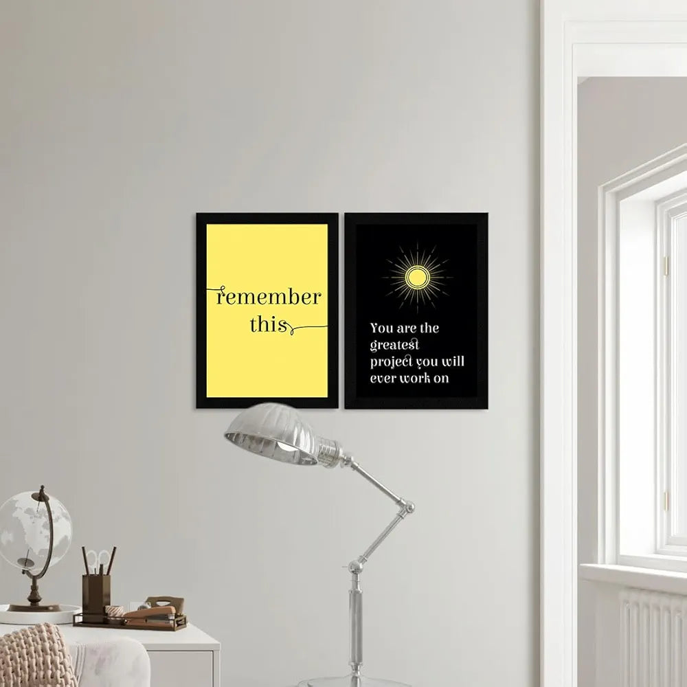 ArtX Paper Self Love Remember Motivational QuotesAXDD00117-MOT Wall Frames Set of 2