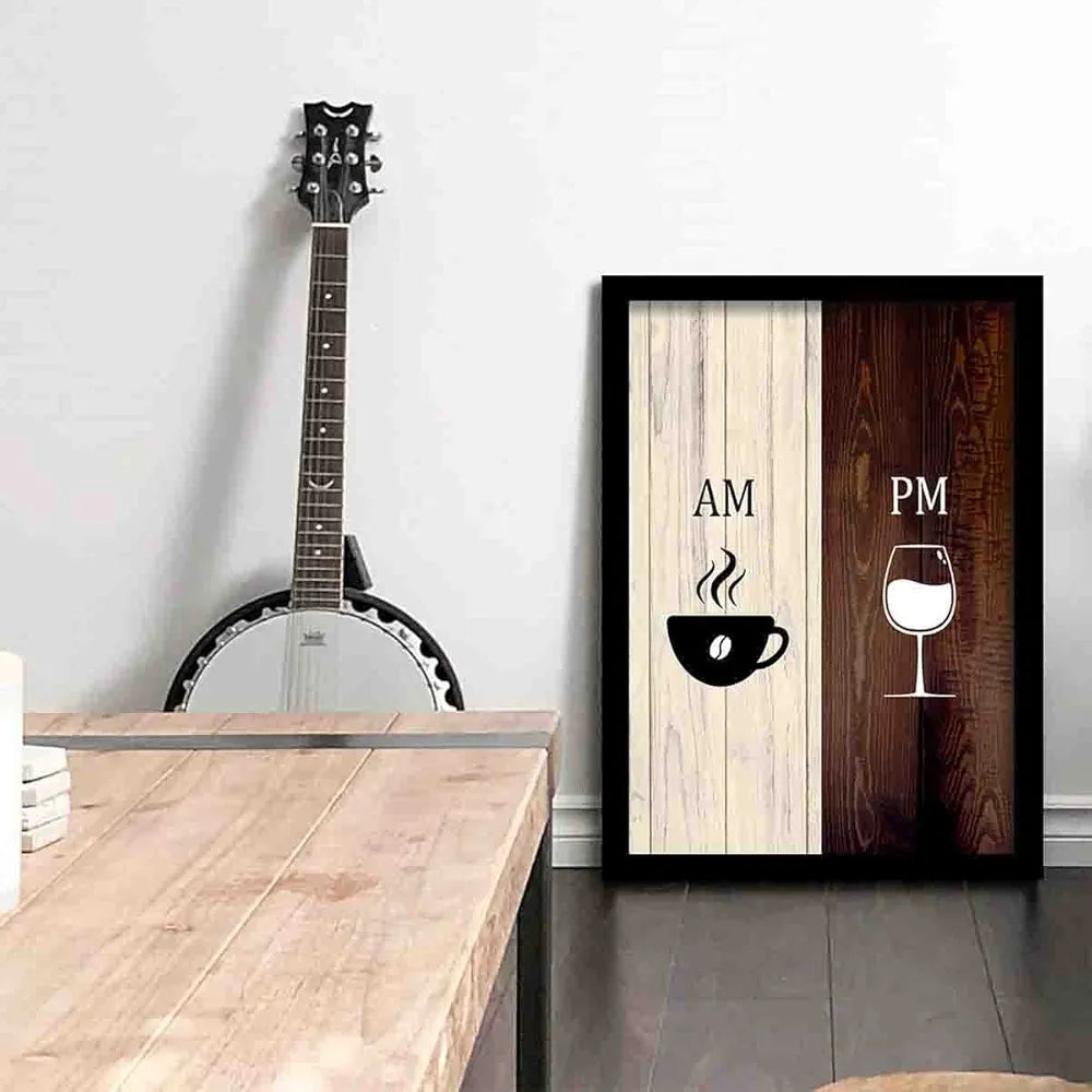 Kotart Engineered Wood AM-PM  Cooking Quotes Kitchen Wall Posters With Frame