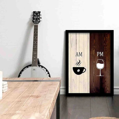 Kotart Engineered Wood AM-PM  Cooking Quotes Kitchen Wall Posters With Frame