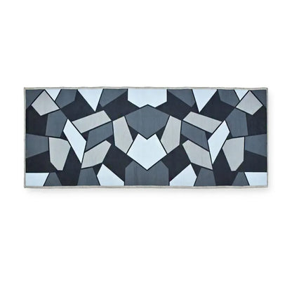 Ishro Home 3d Printed Bedside Runner Carpet Anti Skid For Home Kitchen Colour Black Crystal
