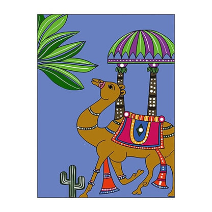 Hobby India Self Painting Beautiful Camel Canvas | Pre-designed Canvas Board for Best Gift Adults & Artist