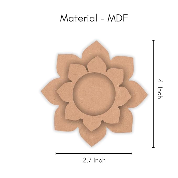 Hobby India Mdf Tea Light Candle Holder for Painting | Craft | Resin Art | Diy & Gifts