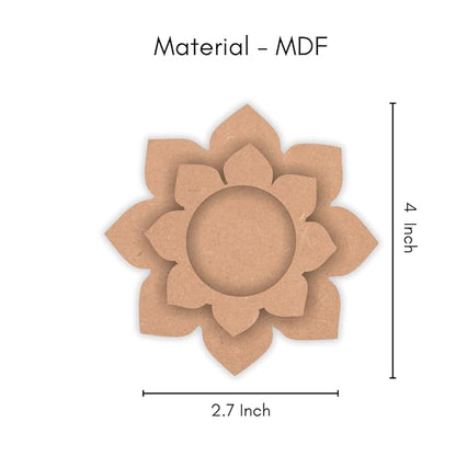Hobby India Mdf Tea Light Candle Holder for Painting | Craft | Resin Art | Diy & Gifts