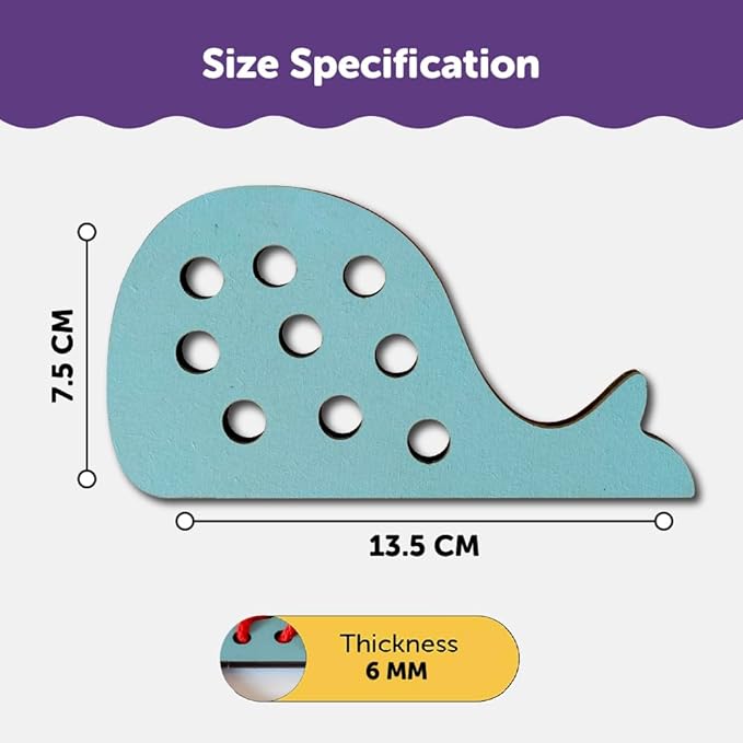 Mini Leaves Lacing Activity for Kids | Wooden Lacing Toys for Toddlers | Preschooler Educational Fine Motor Skill Toys for 3+ Years | Snail