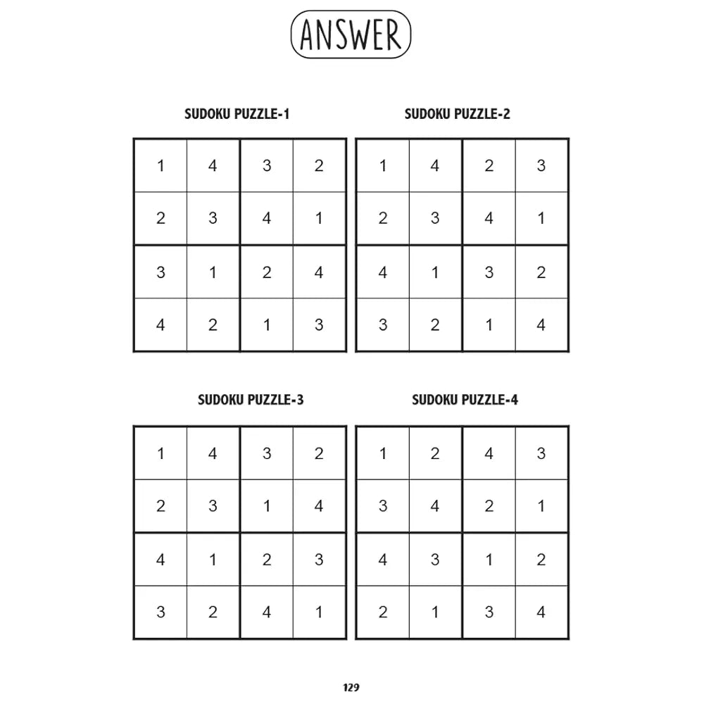 Sudoku Level 1 Easy for Kids  - Ultimate Brain Games: 120+ Simple Brain-Boosting Puzzles for Young Minds - | The Book Tree Books