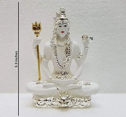 Gold Art India Resin Lord Shiva Idol White