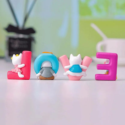 Satyam Kraft 1 Set  Love Letter Miniature Cat Figurines