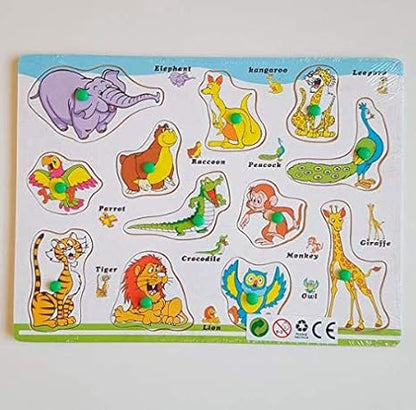 FunBlast Wooden Colorful Learning Educational Board for Kids with Different Variants (Cute Animal)