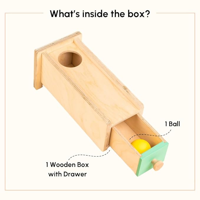Curious Cub Montessori Object Permanence Box With Drawer | Educational Toys for Early Development for Toddlers