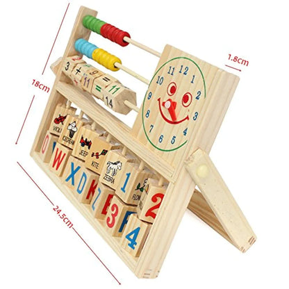 Trinkets & More - Multifunctional Calculation Abacus Flap | Math Toy Counting Addition| Smiling Clock Alphabets Numbers Words Kids 3+ Years