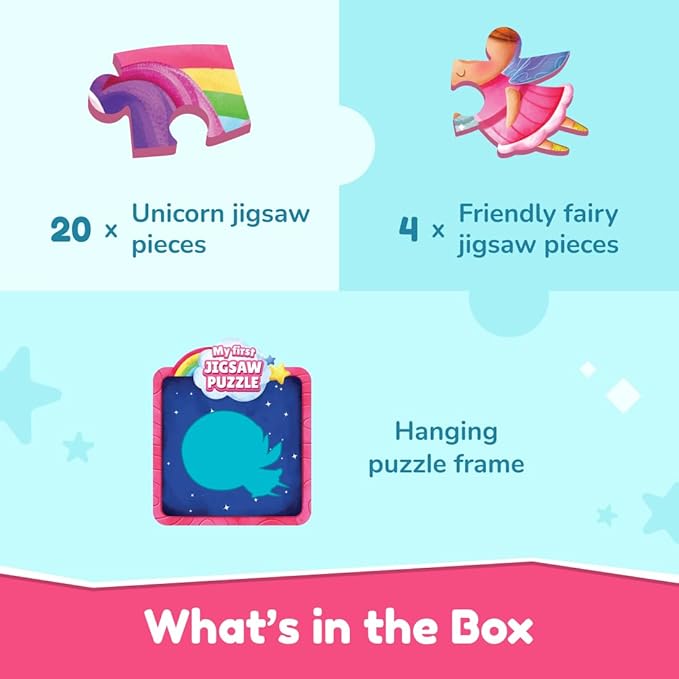 Bloomingo Puzzle Kit for Kids | My First Jigsaw Puzzle | Unicorn & the Friendly Fairy | 20+ Jigsaw Pieces