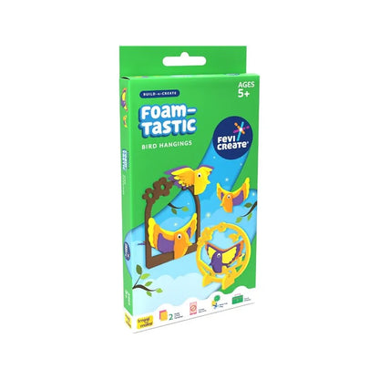 Fevicreate Build-n-Create Foam-Tastic Bird Hangings Kit | Foam Craft | Colourful Unicorn Greeting Cards | Travel Friendly | Screen-Free Play | Gifting | Ages 5 +