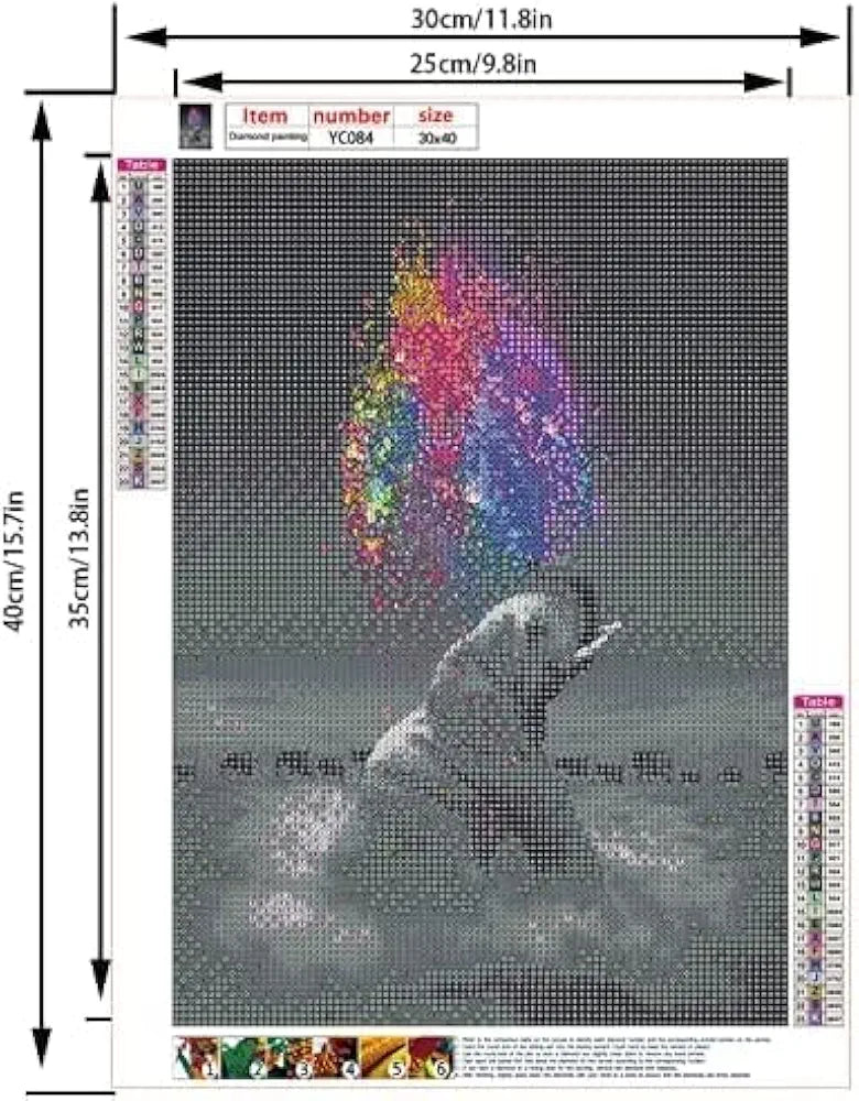 TREXEE Holi Elephant 5D Diamond Painting by Number Kits for Adults & Kids, 12x16inch DIY Full Drill Embroidery Cross Stitch Pictures Art Kit, Diy Diamond Painting Kit Diy Painting kit 