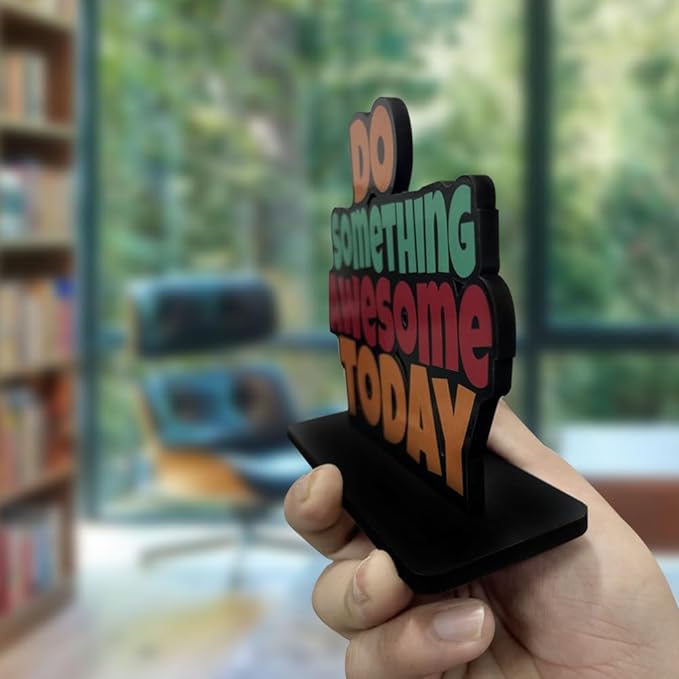 Art Vibes Wooden Idols & Figurine Do Something Awesome Today Positive Quotes Table Decor for Office Desk Alphabet Showpiece