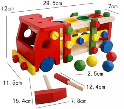 Trinkets & More - 2 in 1 DIY Screw Car Vehicle Hammer Ball | Reassembly Multifunction Building Blocks | Knock Tinker Toy  | Educational Toy Kids 3+Years