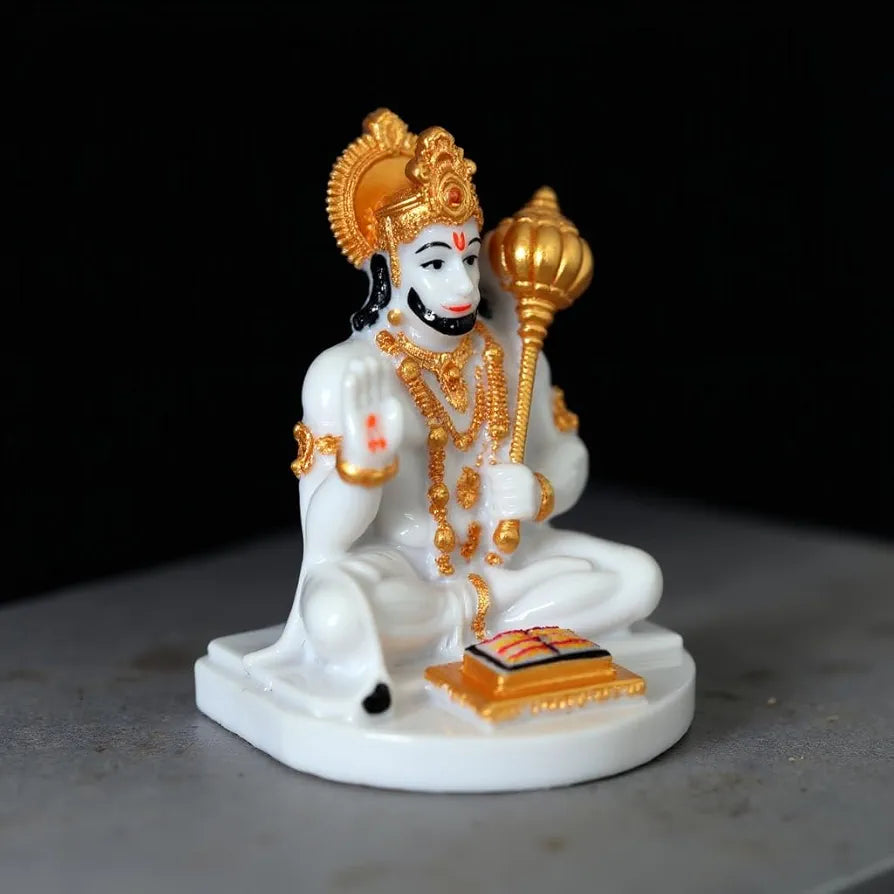 Unovate Lord Hanuman Idol White for Car Dashboard