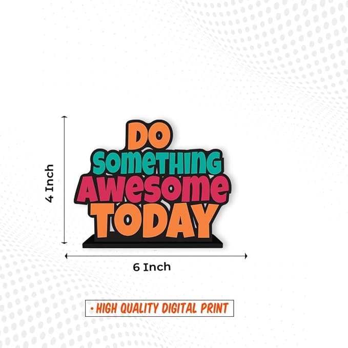 Art Vibes Wooden Idols & Figurine Do Something Awesome Today Positive Quotes Table Decor for Office Desk Alphabet Showpiece