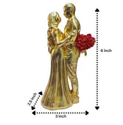 Gold Art India Couple Figurine Gold-Plated Matte Finish