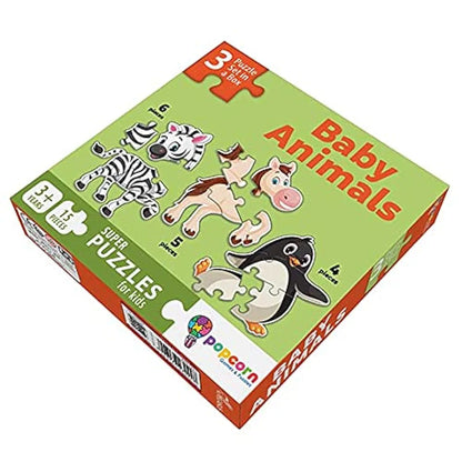 Popcorn Games & Puzzles Baby Animals Puzzle for 3 Years Old & Above