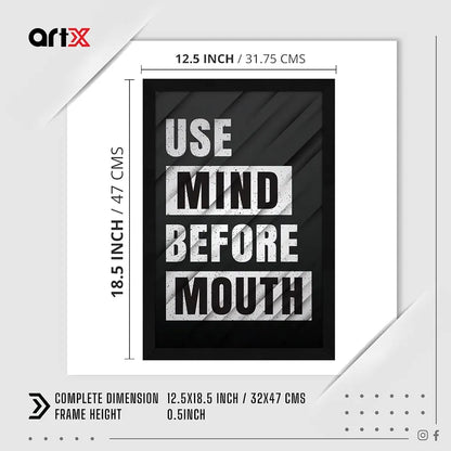 ArtX Paper Use Mind Motivational Quotes Framed Wall Art Painting