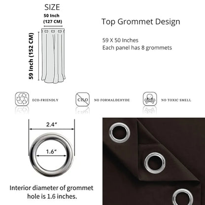 Divine Casa Zigzag Design Window Curtain 5 Feet Colour Brown Lightweight Polyester Panel with Metal Grommets for Home Decor (Pack of 1)