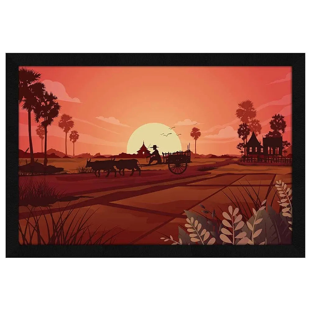 ArtX Paper Village Scenic Wall Art Painting AXI00201-VIL