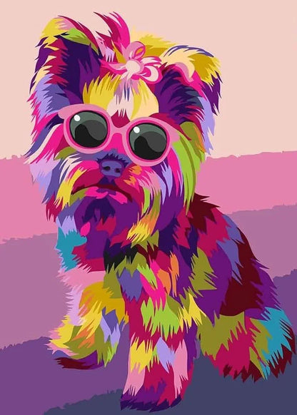 TREXEE Smart Goggles Dog Paint by Number for Kids and Adults Beginner, Paint by Numbers Kit for Kids and Adults Beginner, DIY Acrylic Painting by Numbers Kit on Canvas, Number Painting kit DIY Canvas Painting by Numbers DIY Painting kit for Adults DIY Oil Painting Kits  