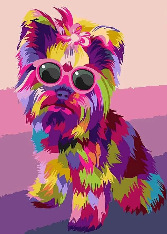 TREXEE Smart Goggles Dog Paint by Number for Kids and Adults Beginner, Paint by Numbers Kit for Kids and Adults Beginner, DIY Acrylic Painting by Numbers Kit on Canvas, Number Painting kit DIY Canvas Painting by Numbers DIY Painting kit for Adults DIY Oil Painting Kits  