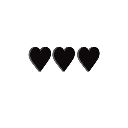Ecraftindia Set of 3 Hearts Black Engineered Wood Wall Art Cutout | Ready to Hang Home Decor