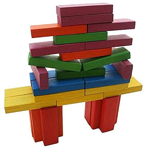 Webby for Adult's Wooden Colorful Building Blocks Educational Game Toy 48 Pieces