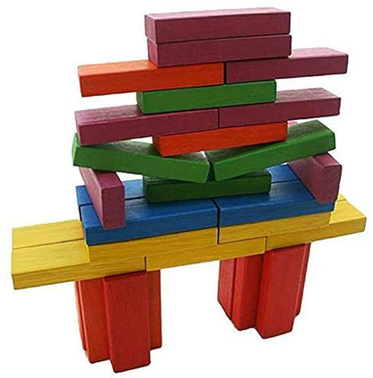 Webby for Adult's Wooden Colorful Building Blocks Educational Game Toy 48 Pieces