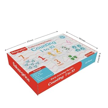 Fisher-Price 20 Pieces Early Learning Self-Correcting Number & Learn to Count Puzzle Counting 1 to 10 for Kids