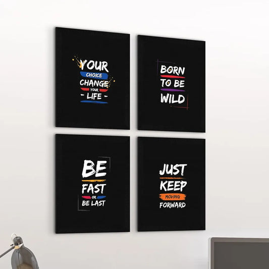 ArtX Paper Big Health Quotes AXF00179-MOT Set of 4