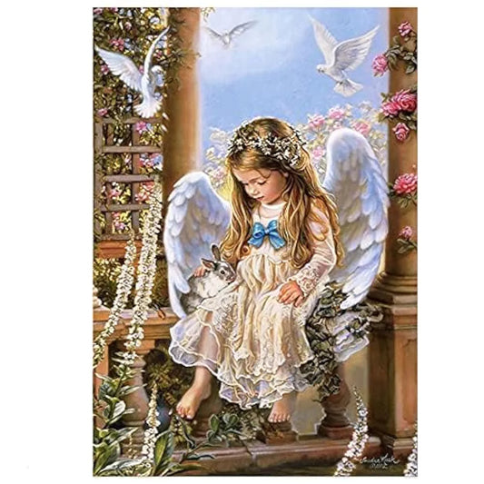 TREXEE 5D Diamond Painting by Number Kit for Adults | Full Drill AngelDiamond Painting Rhinestone Embroidery Pictures for Adults Kids Relaxation and Home Wall Decor 