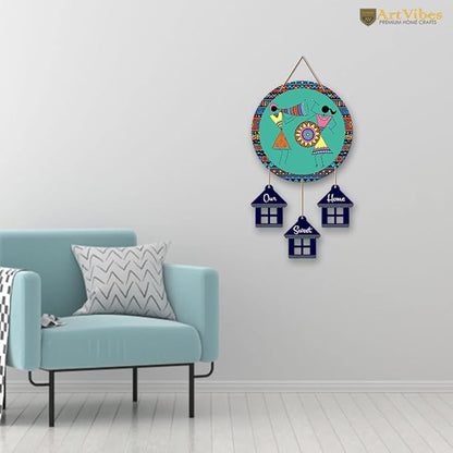 Artvibes Warli Dancing Art Wooden Wall Hanging Decorative Items for Home